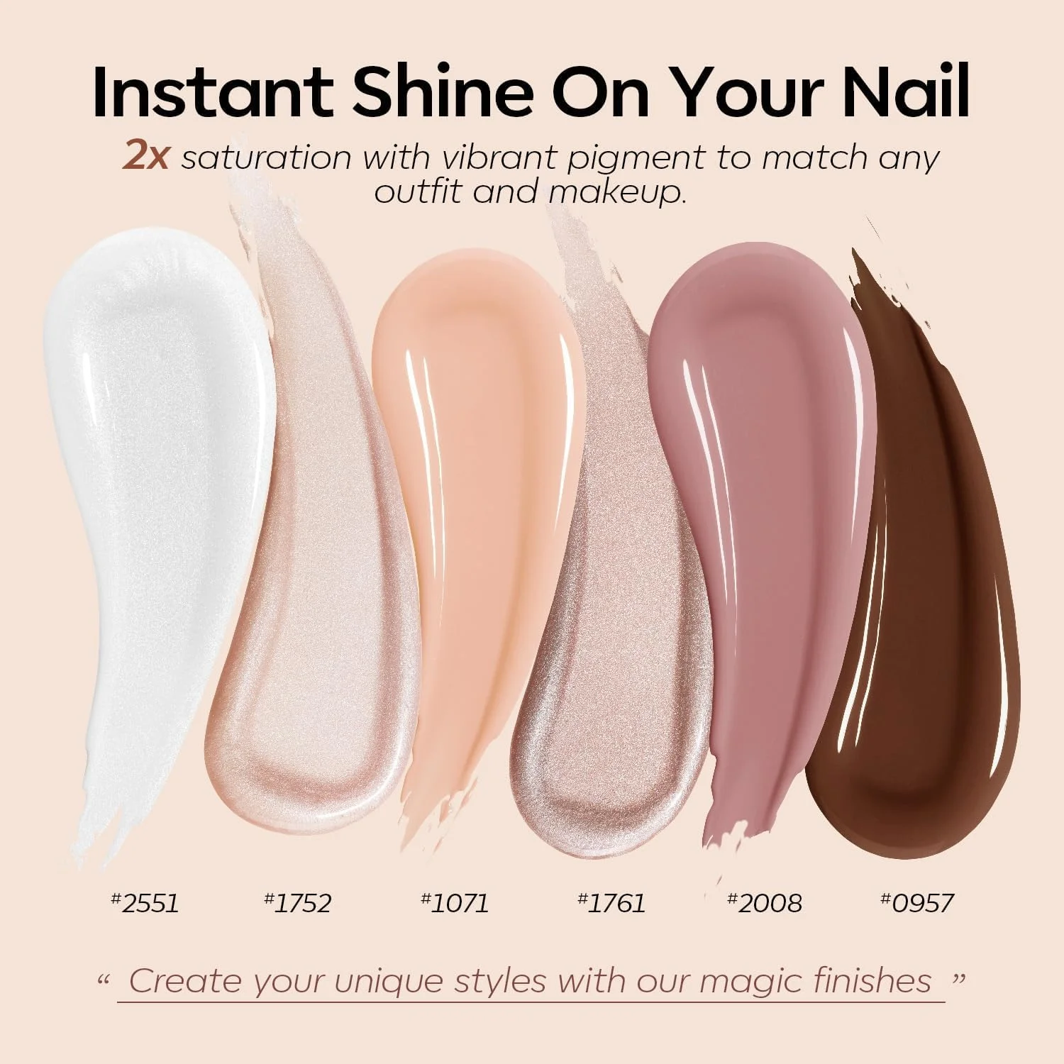 ست لاک ژل بدون Hema مدلونز، 6 رنگ پاییزی، رنگ پوست، قهوه ای خنثی، صورتی، اکلیلی، براق، کیت استارتر لاک ناخن