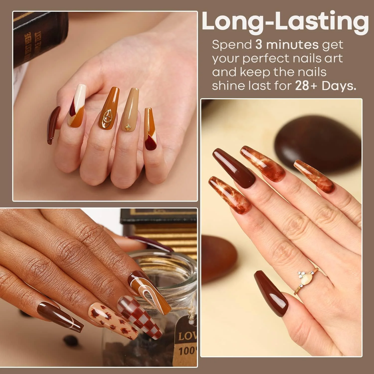 ست لاک ژل مدلونز - پاییز و زمستان 6 رنگ 2024، رنگ پوست، لاک ژل نود، قهوه ای، بژ، خاکی، ست لاک ژل ناخن خنثی، مناسب برای انواع رنگ پوست، لاک ژل فرنچ، طراحی ناخن، مانیکور، مناسب برای استفاده در خانه و سالن، هدیه