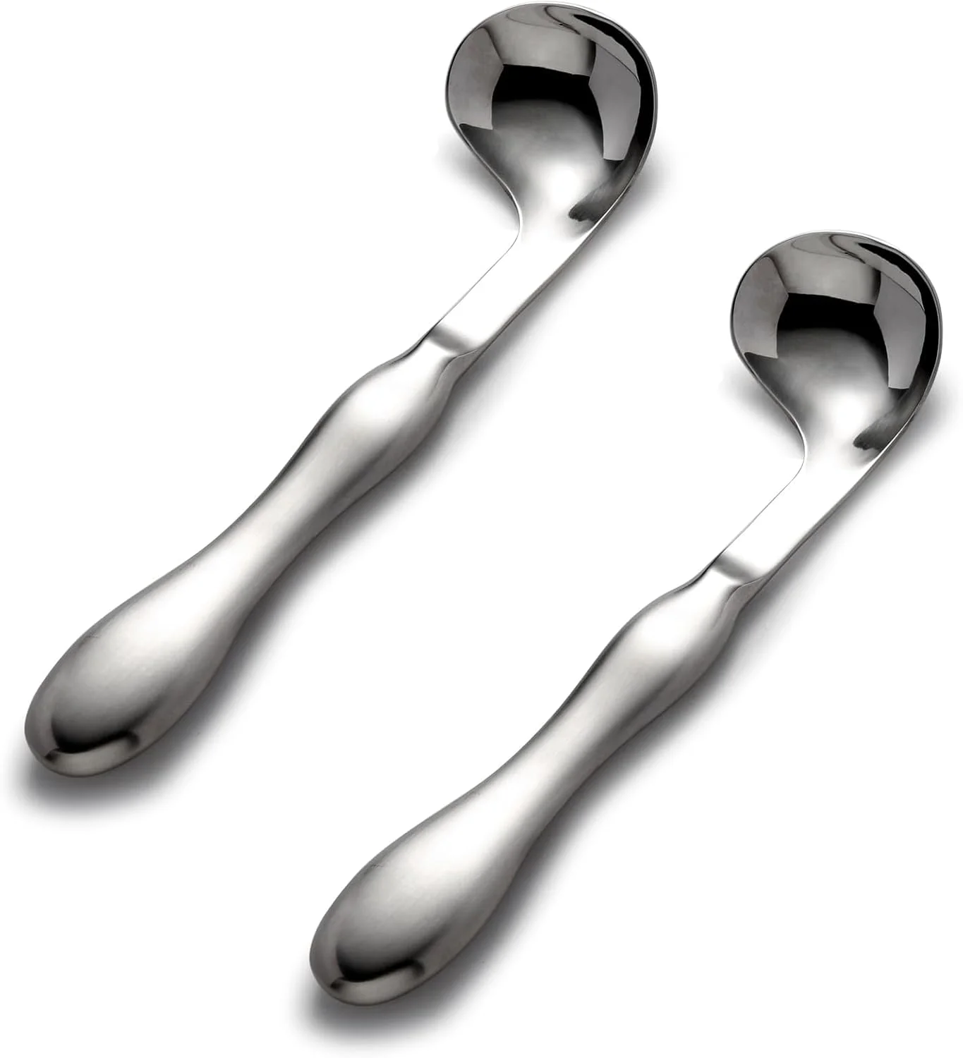 ست قاشق خمیده و زاویه دار نالاکال، مناسب سالمندان، قاشق وزنه دار برای لرزش دست، آرتروز، یا استفاده سالمندان، دسته های با قابلیت گرفتن آسان، 2 عددی