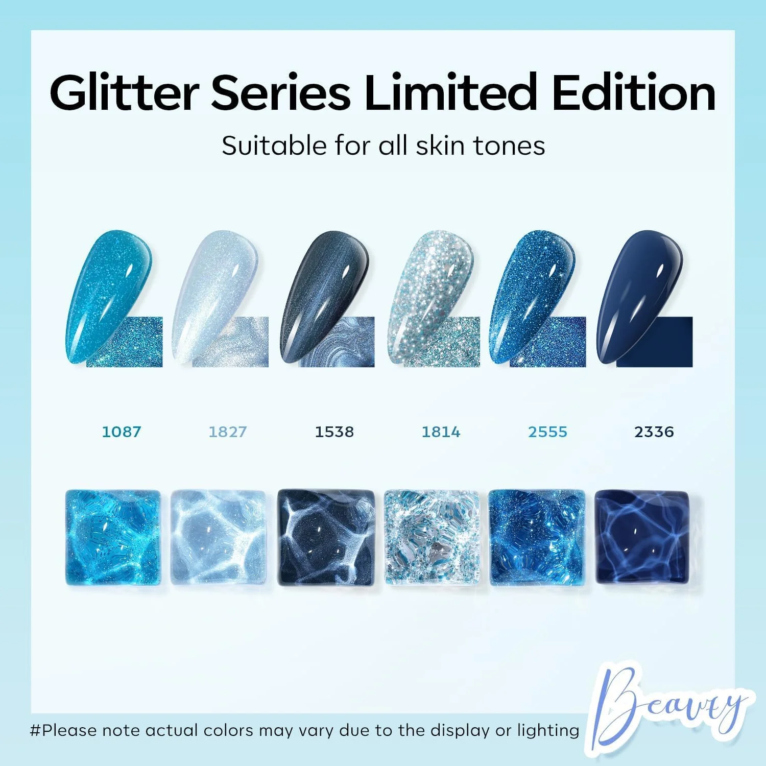 ست لاک ژل مدلونز، ۶ رنگ آبی اکلیلی کهکشانی آبی تیره چشم گربه ای پاییزه به همراه آهنربا، آبی روشن سفید براق مرواریدی، مناسب طراحی ناخن در خانه و سالن، هدیه برای خانم ها