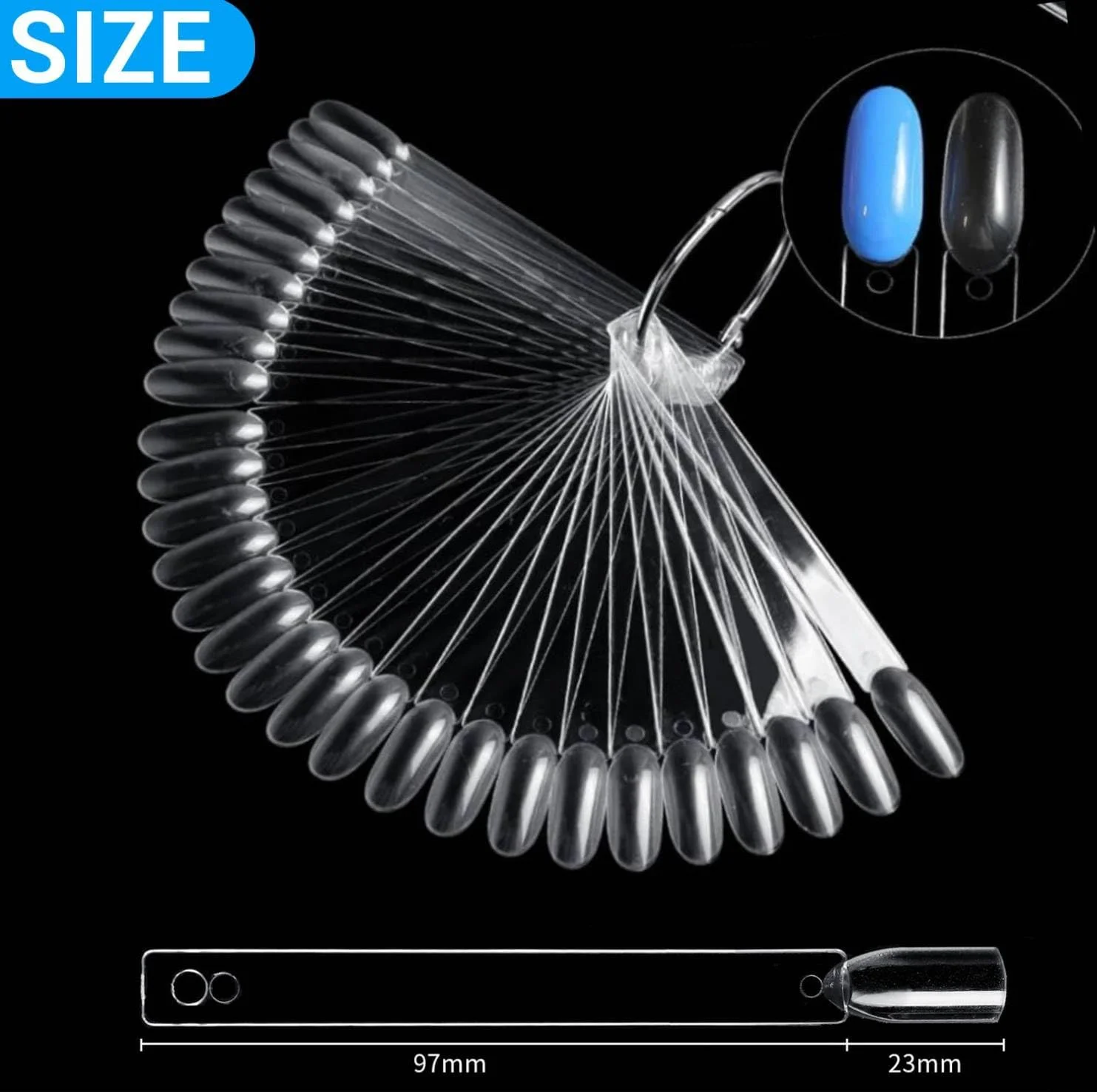 100 عدد نمونه لاک ناخن شفاف - نوک نمایشگر ناخن گرد شکل برای لاک ناخن، ژل و طرح های هنری ناخن، ایده آل برای استفاده در سالن و استفاده شخصی 100 عدد نمونه لاک ناخن شفاف - نوک نمایشگر ناخن گرد شکل برای لاک ناخن، ژل و طرح های هنری ناخن، ایده آل برای استفاده در سالن و استفاده شخصی