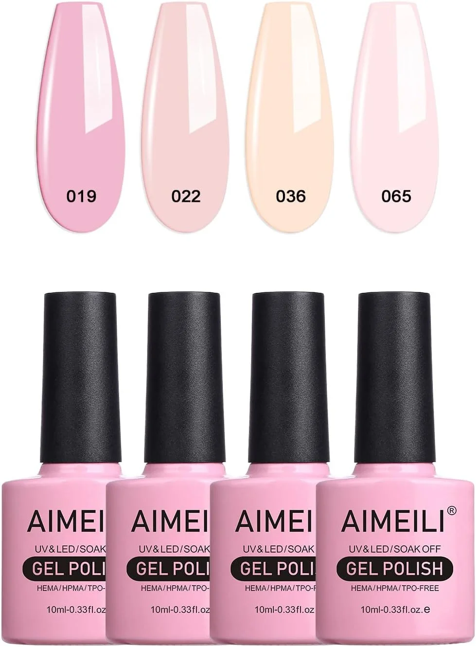 لاک ژل ایمیلی، ست لاک ژل صورتی کالباسی، ست لاک ژل UV LED، ست مانیکور لاک ژل - ماندگاری طولانی و استفاده آسان، 4 عدد X 10 میلی لیتر - Kit17