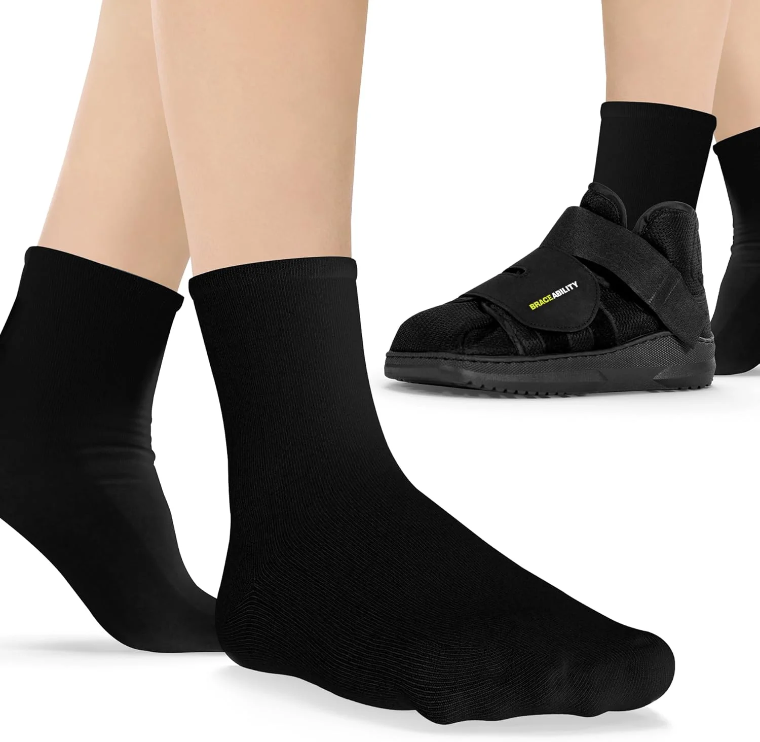 جوراب جایگزین BraceAbility برای چکمه های پیاده روی ارتوپدی | جوراب های لوله ای پزشکی برای پوشیدن زیر واکرهای کمربندی هوا، چکمه شکستگی جوراب جایگزین BraceAbility برای چکمه های پیاده روی ارتوپدی | جوراب های لوله ای پزشکی برای پوشیدن زیر واکرهای کمربندی هوا، چکمه شکستگی