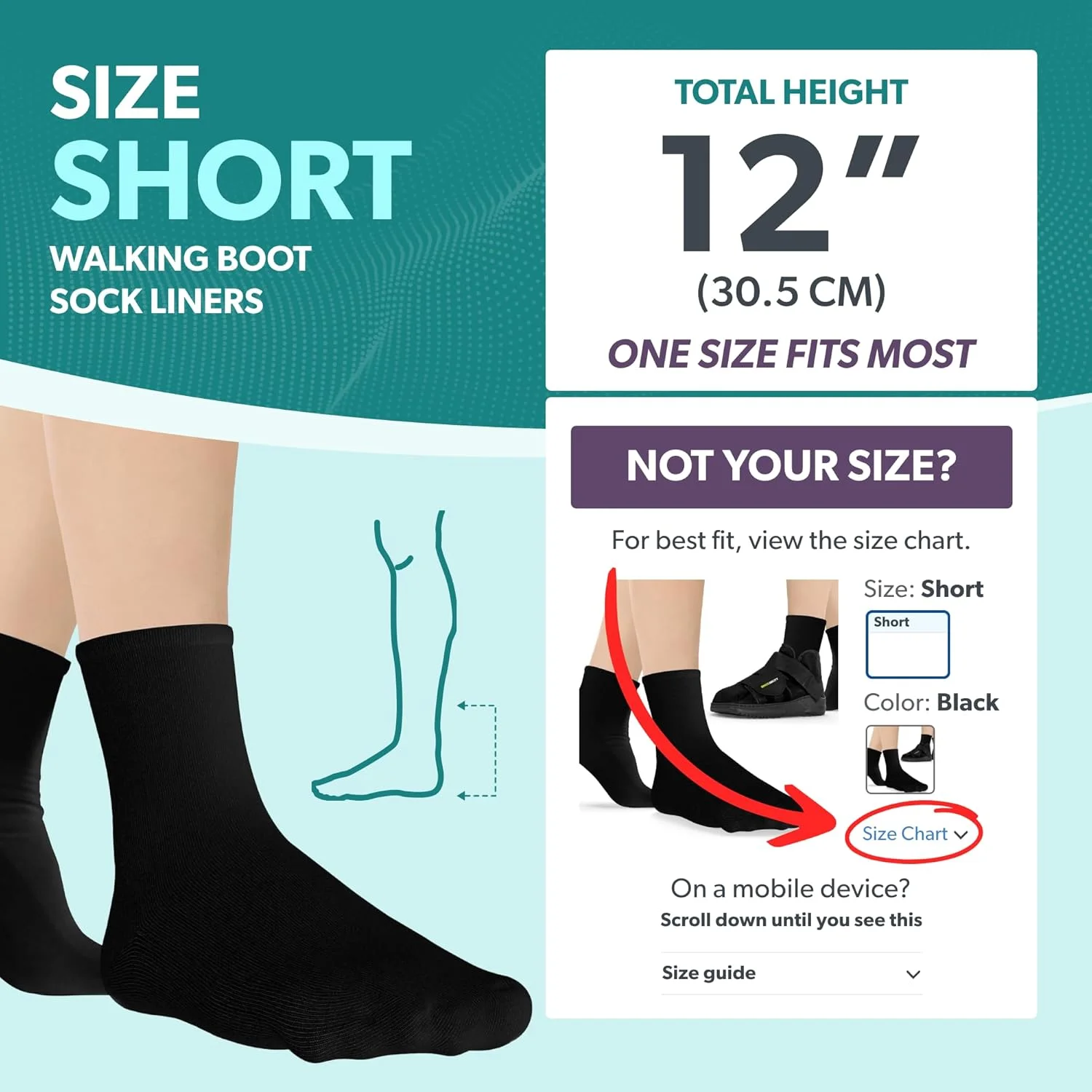 جوراب جایگزین BraceAbility برای چکمه های پیاده روی ارتوپدی | جوراب های لوله ای پزشکی برای پوشیدن زیر واکرهای کمربندی هوا، چکمه شکستگی