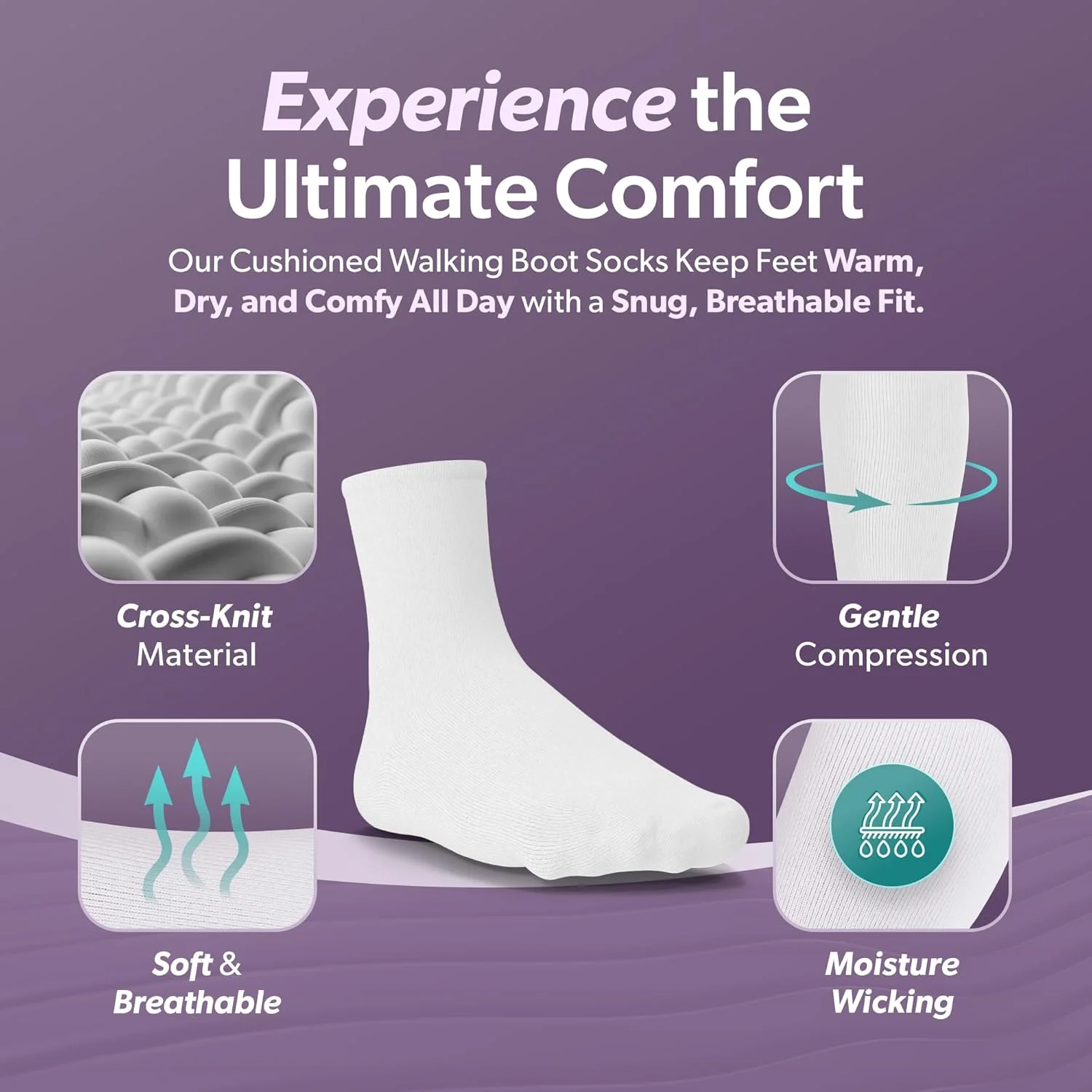 جوراب جایگزین BraceAbility برای چکمه های پیاده روی ارتوپدی | جوراب های لوله ای پزشکی برای پوشیدن زیر واکرهای کمربندی هوا، چکمه شکستگی