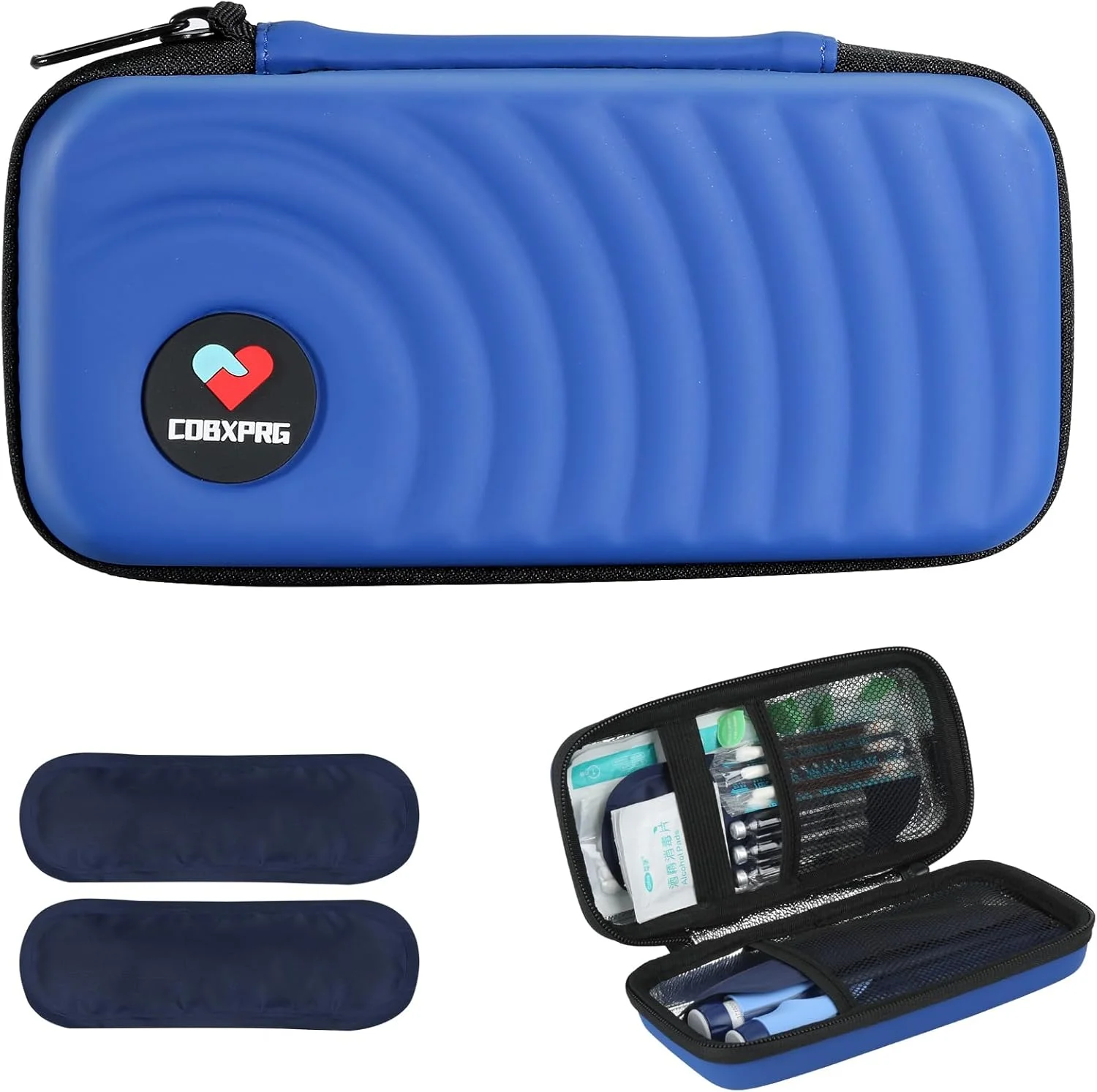 کیف خنک نگهدارنده انسولین، کیف سازمان دهنده وسایل دیابتی با 2 بسته یخ قابل استفاده مجدد برای قلم انسولین و سایر داروهای دیابتی - آبی کیف خنک نگهدارنده انسولین، کیف سازمان دهنده وسایل دیابتی با 2 بسته یخ قابل استفاده مجدد برای قلم انسولین و سایر داروهای دیابتی - آبی