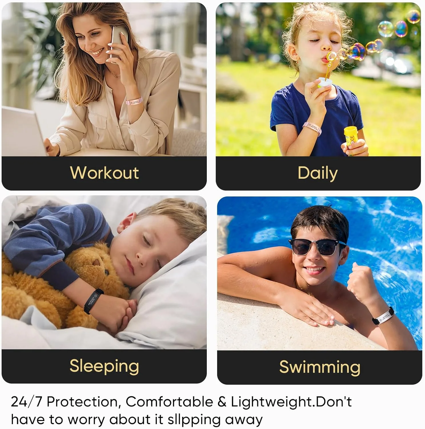 دستبند هشدار پزشکی VNOX برای مردان و زنان، دستبند بقای اضطراری طنابی کشسان قابل تنظیم، حلقه مچ بند با تگ تعویضی