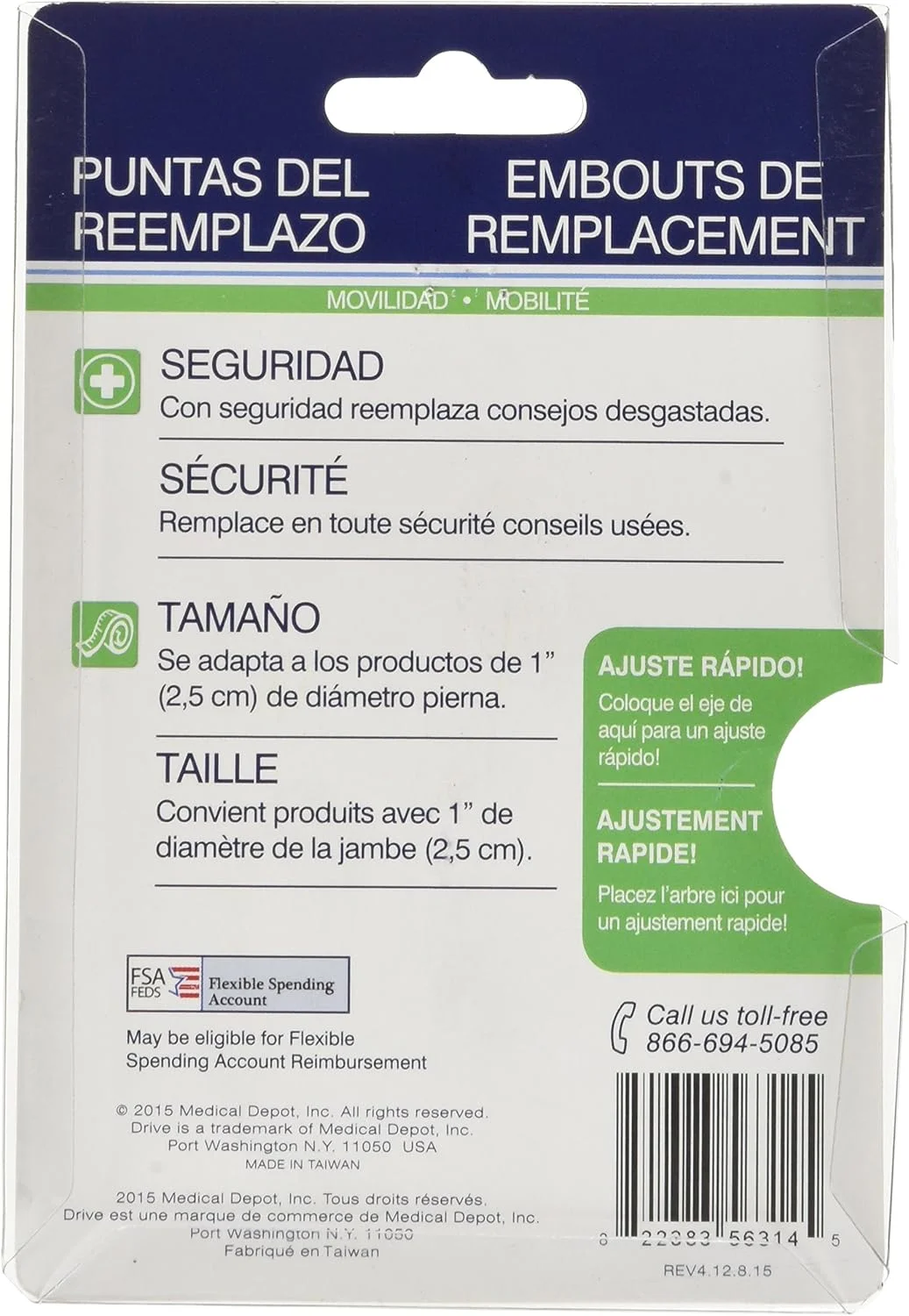 نوک جایگزین عصا و واکر درایو مدیکال، خاکستری، 1 اینچ نوک جایگزین عصا و واکر درایو مدیکال، خاکستری، 1 اینچ