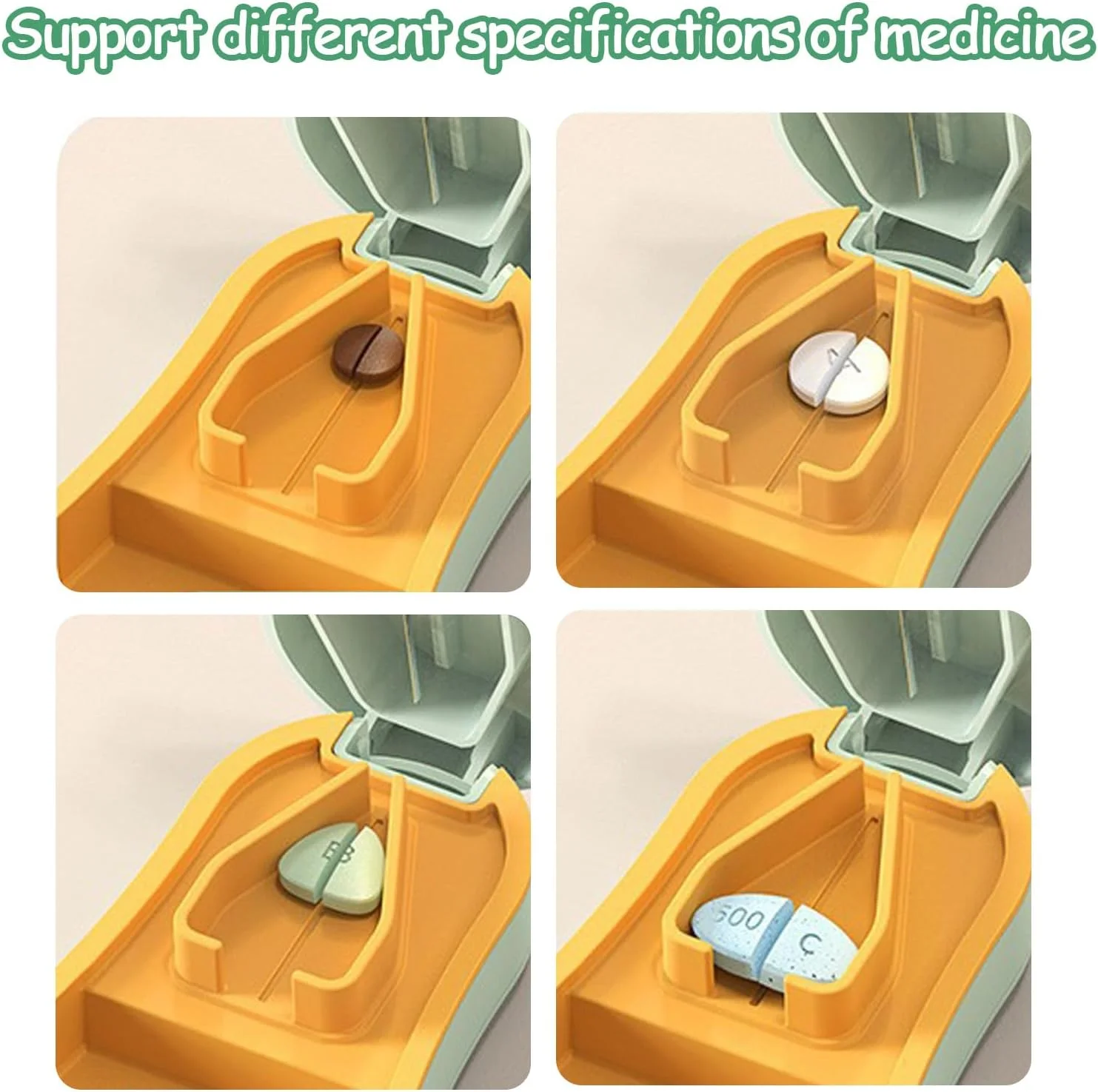 ست 2 عددی تفنگ قرص خوران حیوانات خانگی و خردکن و برش دهنده قرص، تفنگ قرص خوران برای سگ و گربه، سرنگ نوک نرم پخش کننده دارو، جعبه قرص چند منظوره قابل حمل آبی