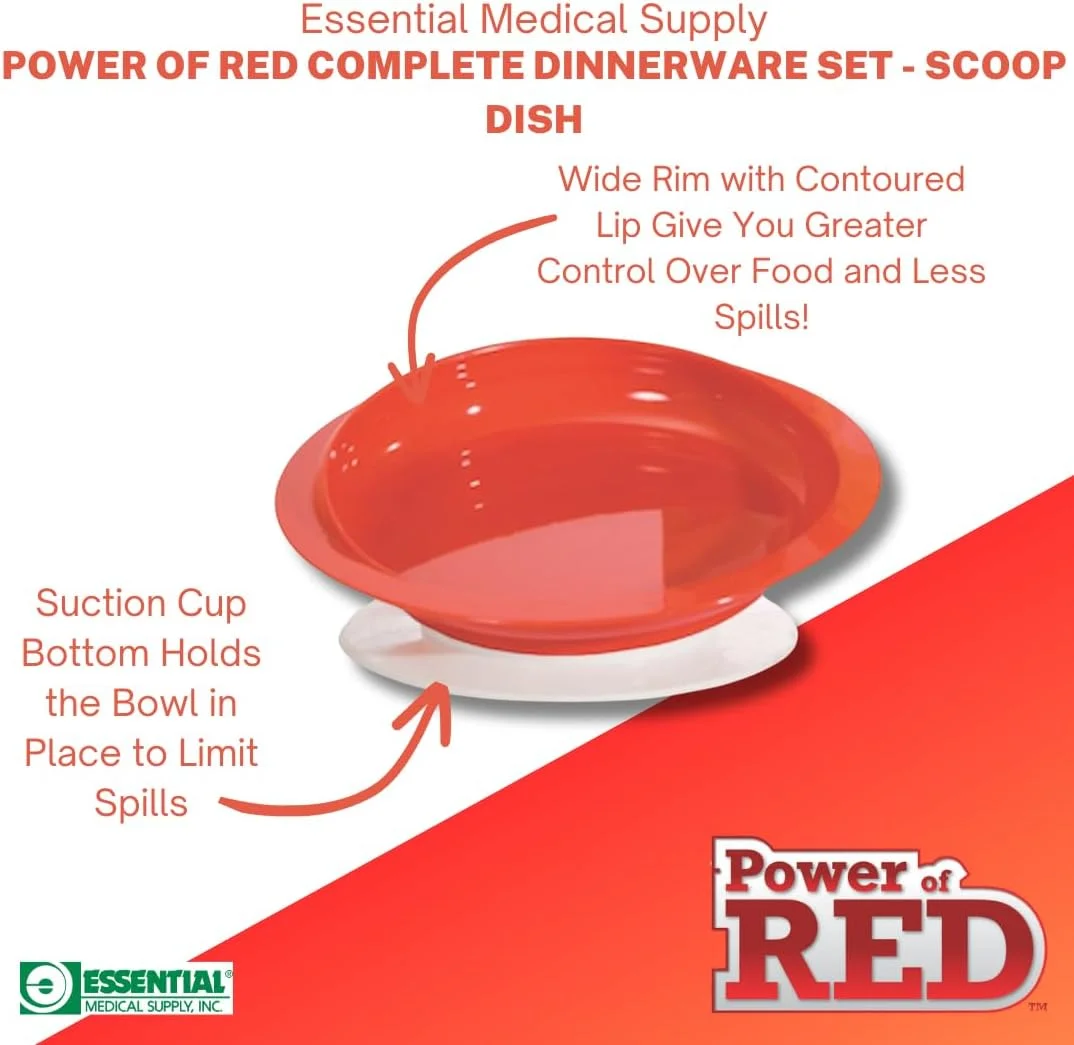 ست کامل میز غذاخوری قرمز رنگ برای افراد مبتلا به آلزایمر و زوال عقل