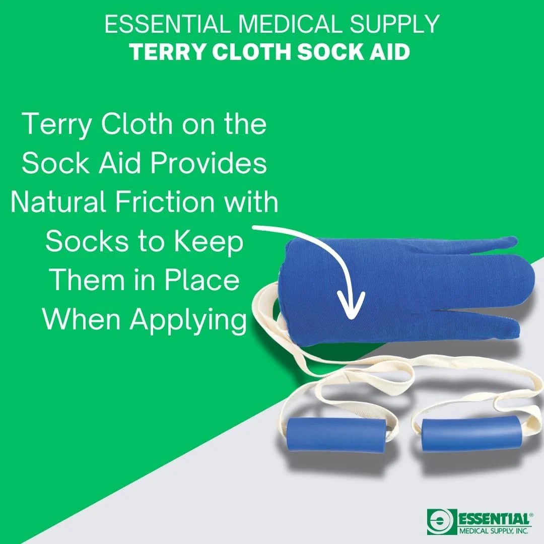 کمک جوراب پوشیدن پارچه ای تری، لوازم ضروری روزمره پزشکی، سفید