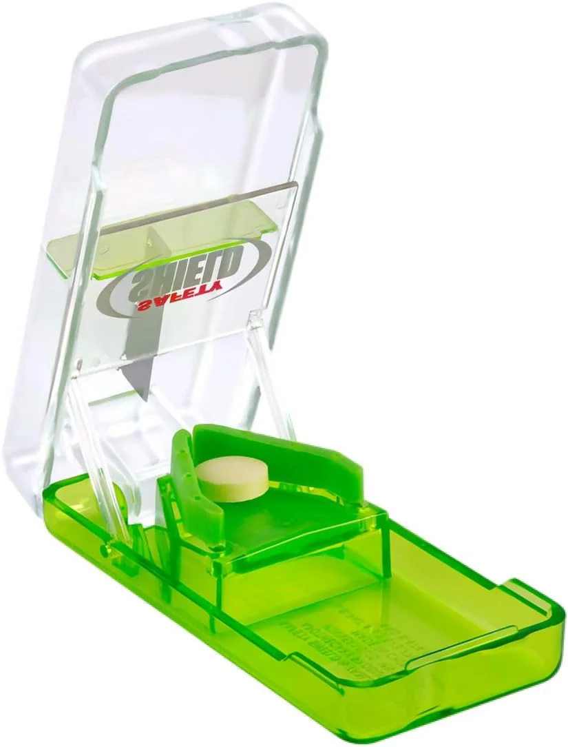 قرص خردکن ایزی دوز با محافظ ایمنی، تقسیم کننده قرص برای قرص ها و ویتامین های کوچک (رنگ ممکن است متفاوت باشد)