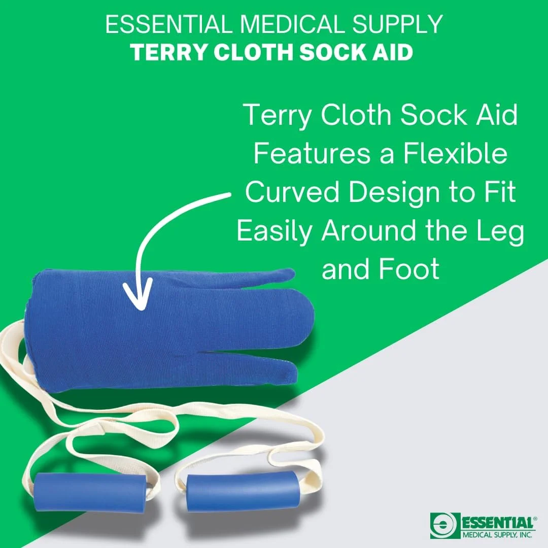 کمک جوراب پوشیدن پارچه ای تری، لوازم ضروری روزمره پزشکی، سفید