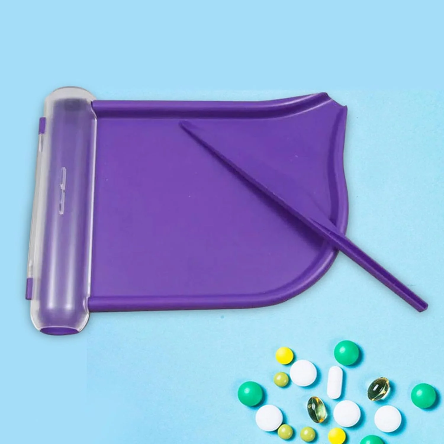 سینی و کاردک شمارش قرص، ابزار پزشکی برای داروسازان، با طراحی راحت و قابل استفاده مجدد