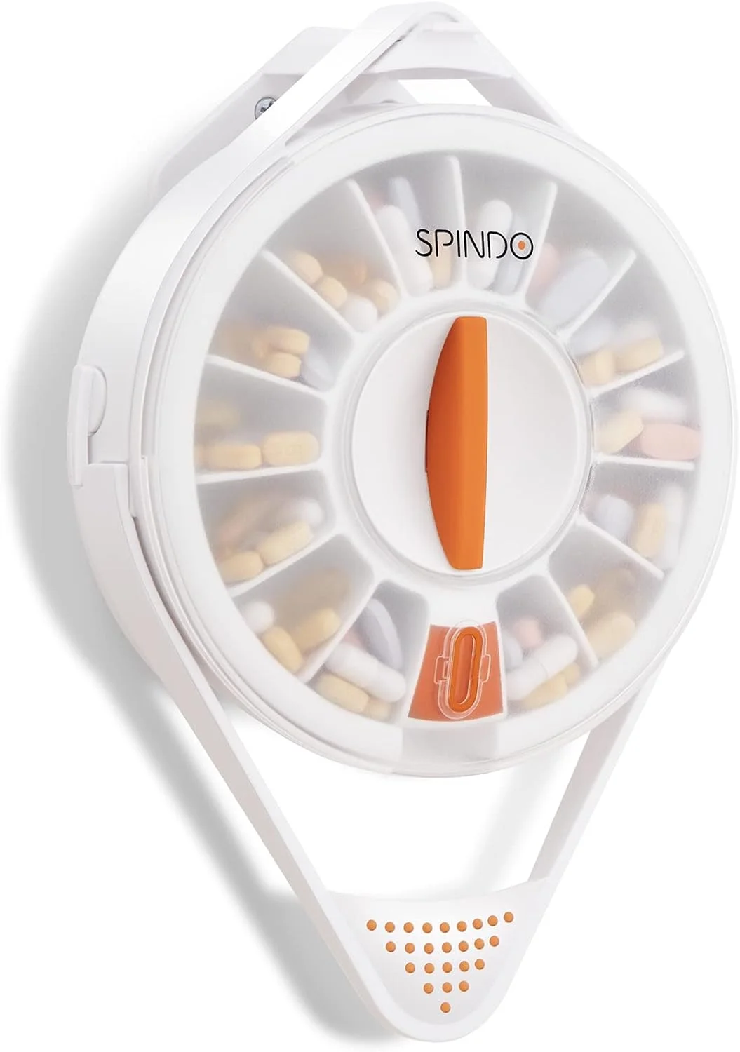 سازمان دهنده داروی دیواری فولیکون با 14 محفظه، سازمان دهنده هفتگی بزرگ و سریع پر شونده قرص، جعبه قرص قفل کودک، جعبه نگهداری سازمان دهنده داروی ضد ریزش 7 روز 2 بار (سفید)