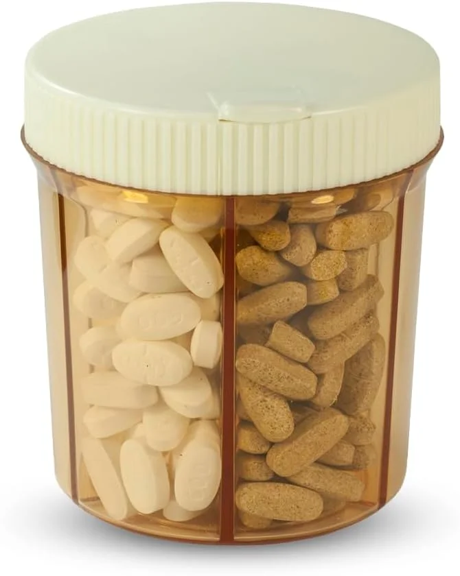 جعبه تقسیم ویتامین با درب چرخان آسان و برچسب های خود چسب