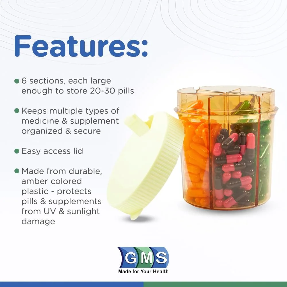 جعبه تقسیم ویتامین با درب چرخان آسان و برچسب های خود چسب