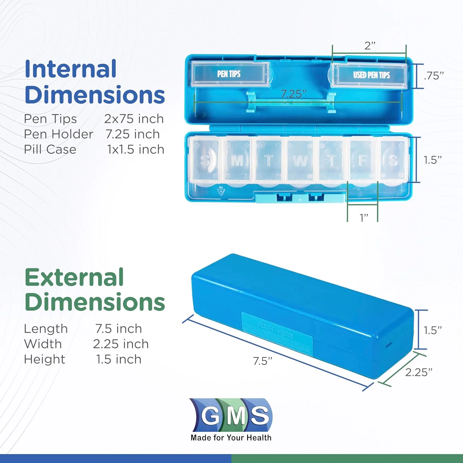 یادآور قرص ۷ روزه برای افراد دیابتی به همراه جای قلم، ۱ عدد (بسته ۱ عددی)