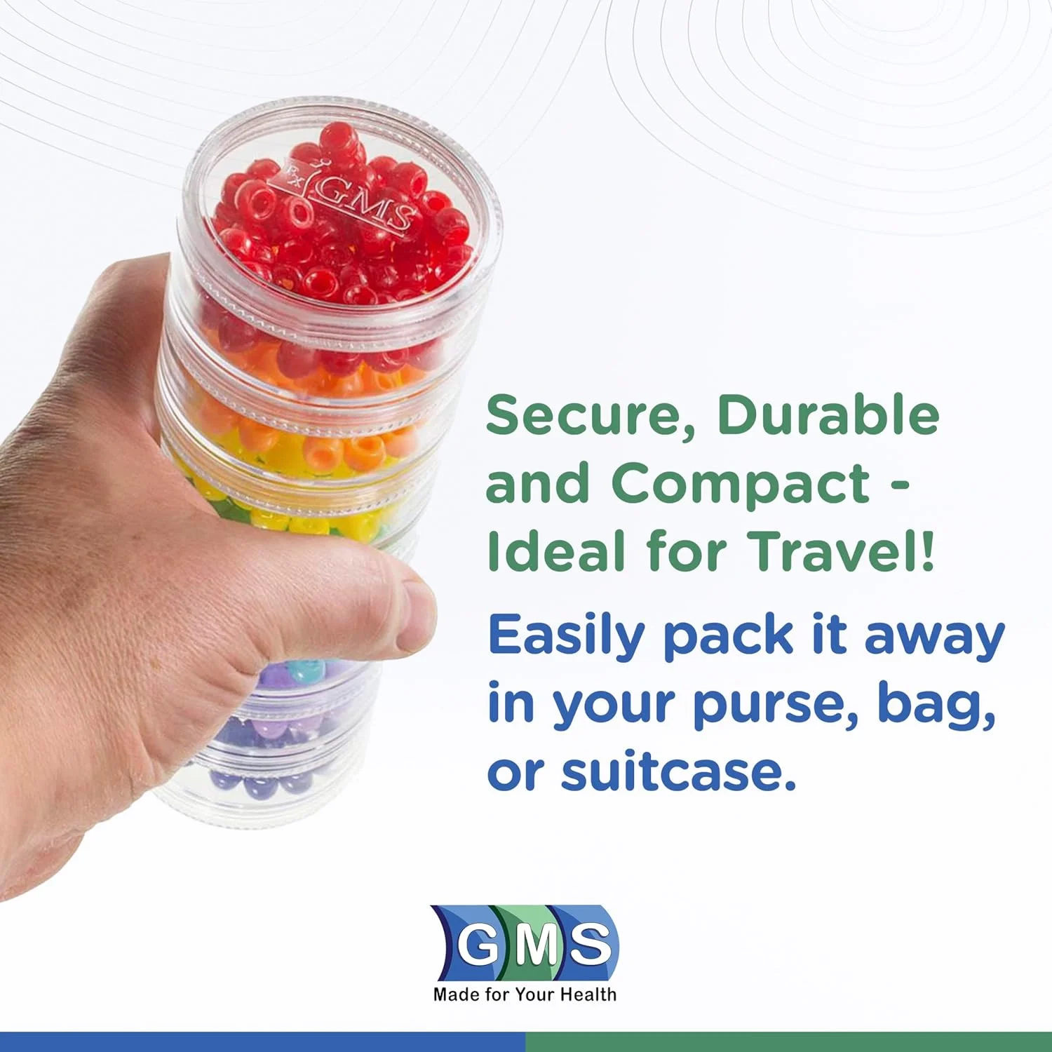 محفظه بزرگ و شفاف 7 قسمتی برای سازماندهی قرص، ویتامین و دارو. جعبه ذخیره سازی اکرلیک سنگین و قابل چیدن با دو درب (20 سانتی متر ارتفاع x 7 سانتی متر قطر)