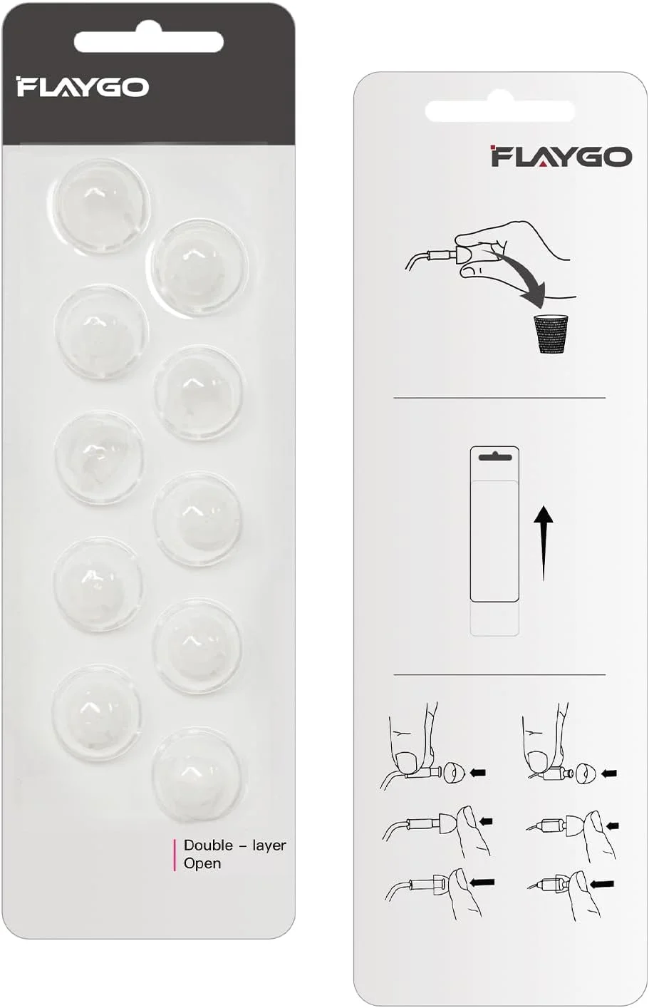 گوشی‌های کمکی شنوایی جایگزین برای Oticon - طراحی باز دولایه برای سمعک‌های پشت گوشی (10 میلی‌متر/2 بسته)، مواد سیلیکونی درجه پزشکی، گوشی‌های یونیورسال برای لوازم کمکی شنوایی Oticon