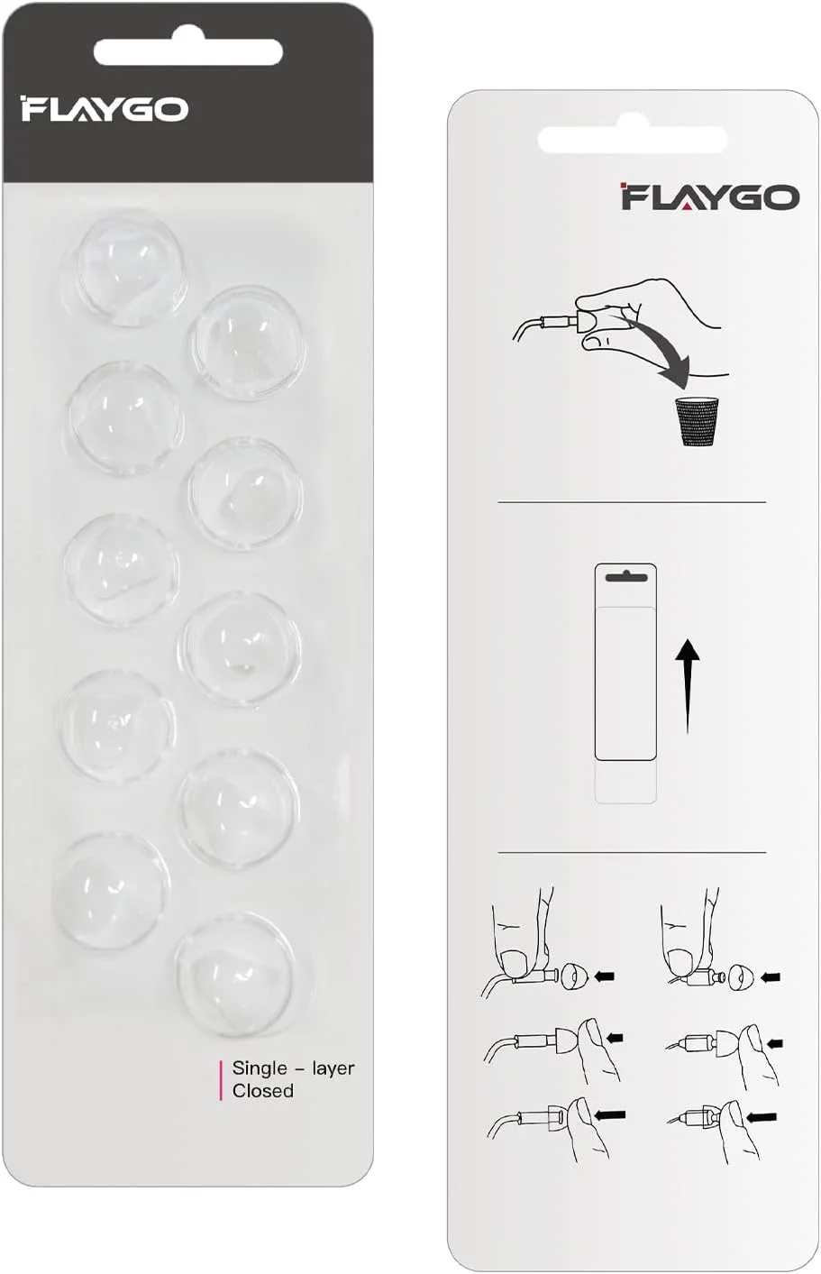 گوشی های کمکی شنوایی برای جایگزینی اتیکن - طراحی بسته تک لایه برای سمعک های ITC (10 میلی متر/2 بسته)، مواد سیلیکونی درجه پزشکی، گوشی های جهانی برای لوازم کمکی شنوایی اتیکن