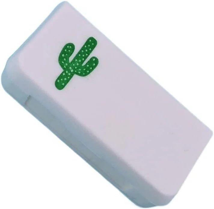 جعبه نگهداری مینی با 3 محفظه، جعبه تقسیم قرص 3 محفظه، طرح کاکتوس و برگ، جعبه دارو و لوازم پزشکی (سایز: کاکتوس)