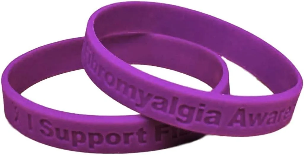Jeirles عمده فروشی 5 - دستبندهای آگاهی از فیبرومیالژیا، 100٪ سیلیکون درجه پزشکی - بدون لاتکس و سموم - 5 دستبند - حمایت خود را از آگاهی از فیبرومیالژیا نشان دهید