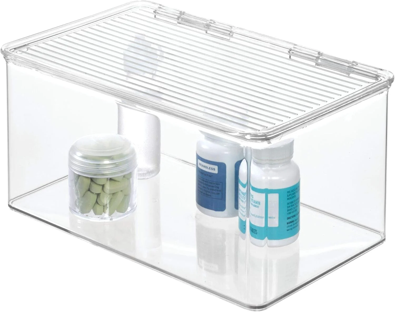 جعبه نظم دهنده وسایل بهداشتی InterDesign Med+ برای نگهداری ویتامین، دارو، لوازم پزشکی و دندانپزشکی - 4.5 لیتر، شفاف