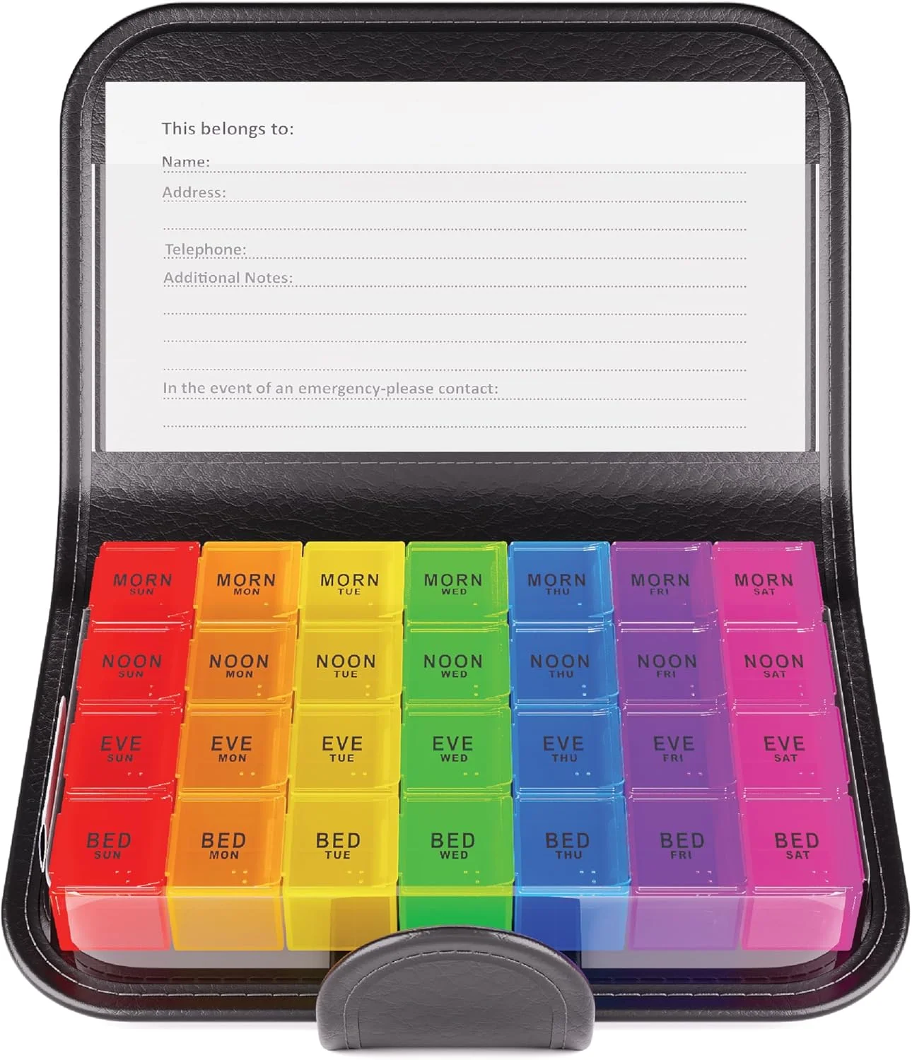 جعبه قرص هفتگی پزشکی JFA، ۲۸ محفظه، ۴ محفظه در روز - صبح، ظهر، عصر، شب