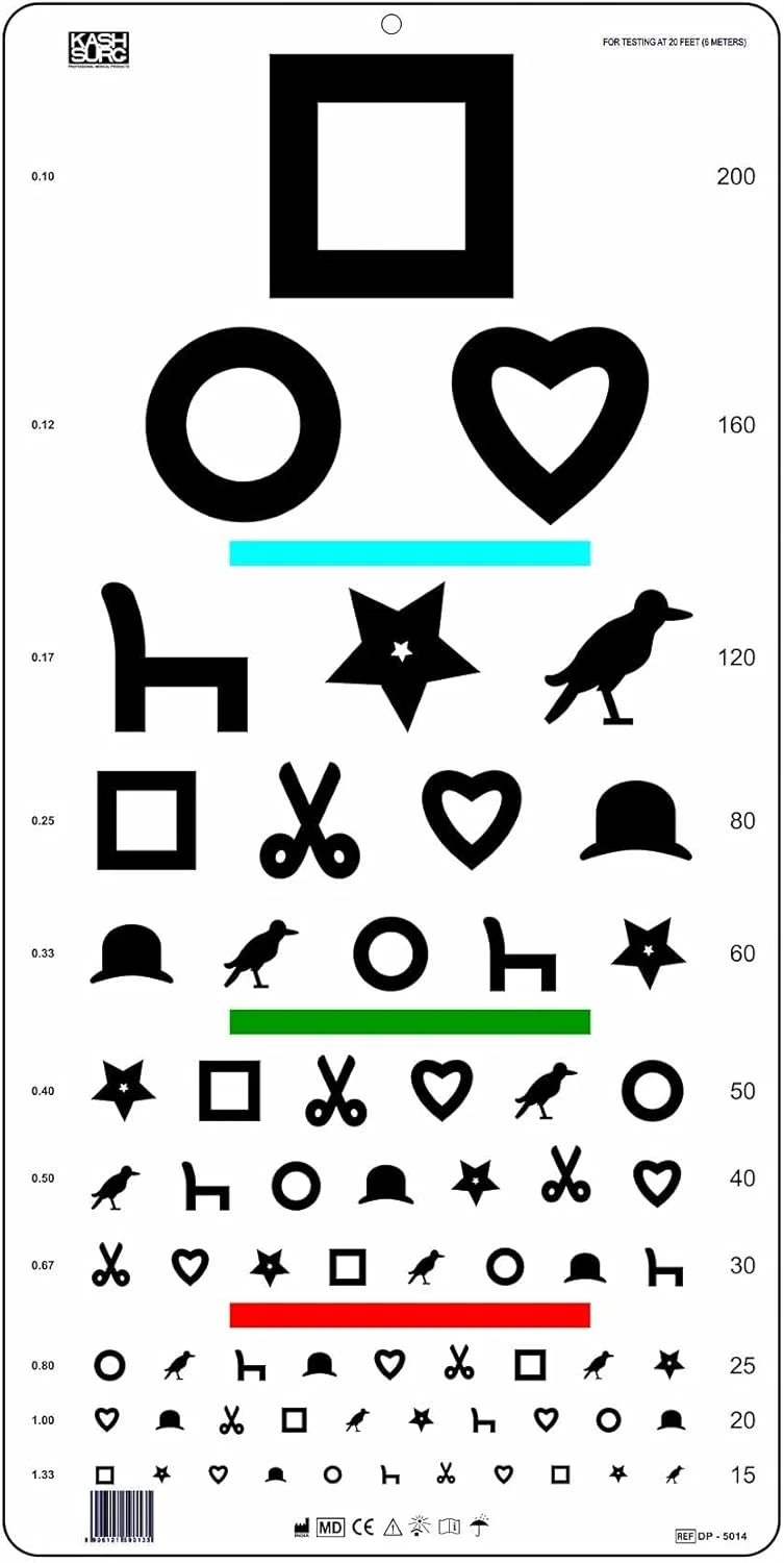 چارت بینایی سنجی ایوینگ - 6 متر - 28 x 56 سانتی متر