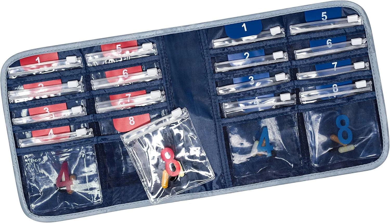 کیف نگهدارنده قرص تاشو صبح/عصر لوییس ان کلارک با 16 محفظه کشویی قفل‌دار