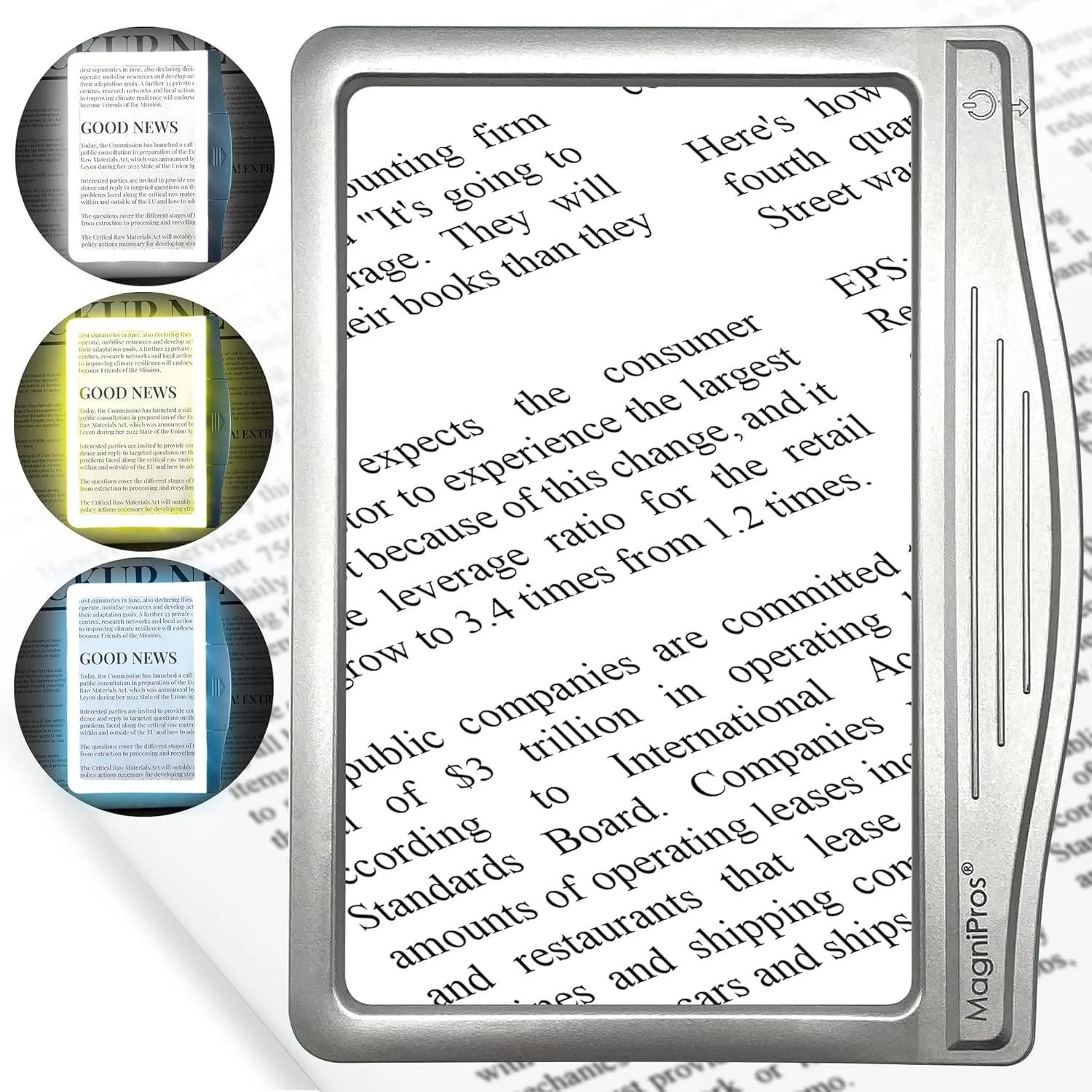 بزرگنمای صفحه LED فوق العاده روشن MagniPros 3X با 12 LED کم نور ضد تابش