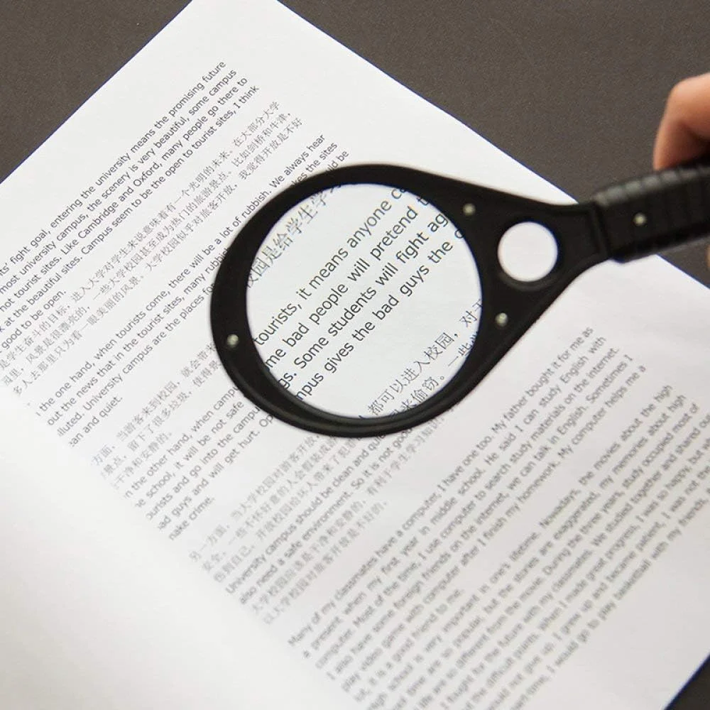 ذرهبین دستی مناسب برای مطالعه روزنامه، آینه اصلی 2.5X، آینه کمکی 5X، دفترچه راهنما، ذرهبین پزشکی ذرهبین دستی مناسب برای مطالعه روزنامه، آینه اصلی 2.5X، آینه کمکی 5X، دفترچه راهنما، ذرهبین پزشکی