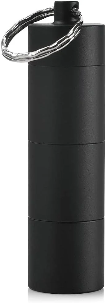 جا قرصی فلزی جیبی MEDca جاکلیدی برای کیف پول مسافرتی، محفظه ضد آب 3 قسمتی نگهدارنده قرص روزانه برای مردان و زنان (جعبه آلومینیومی ضد آب BS1204R)