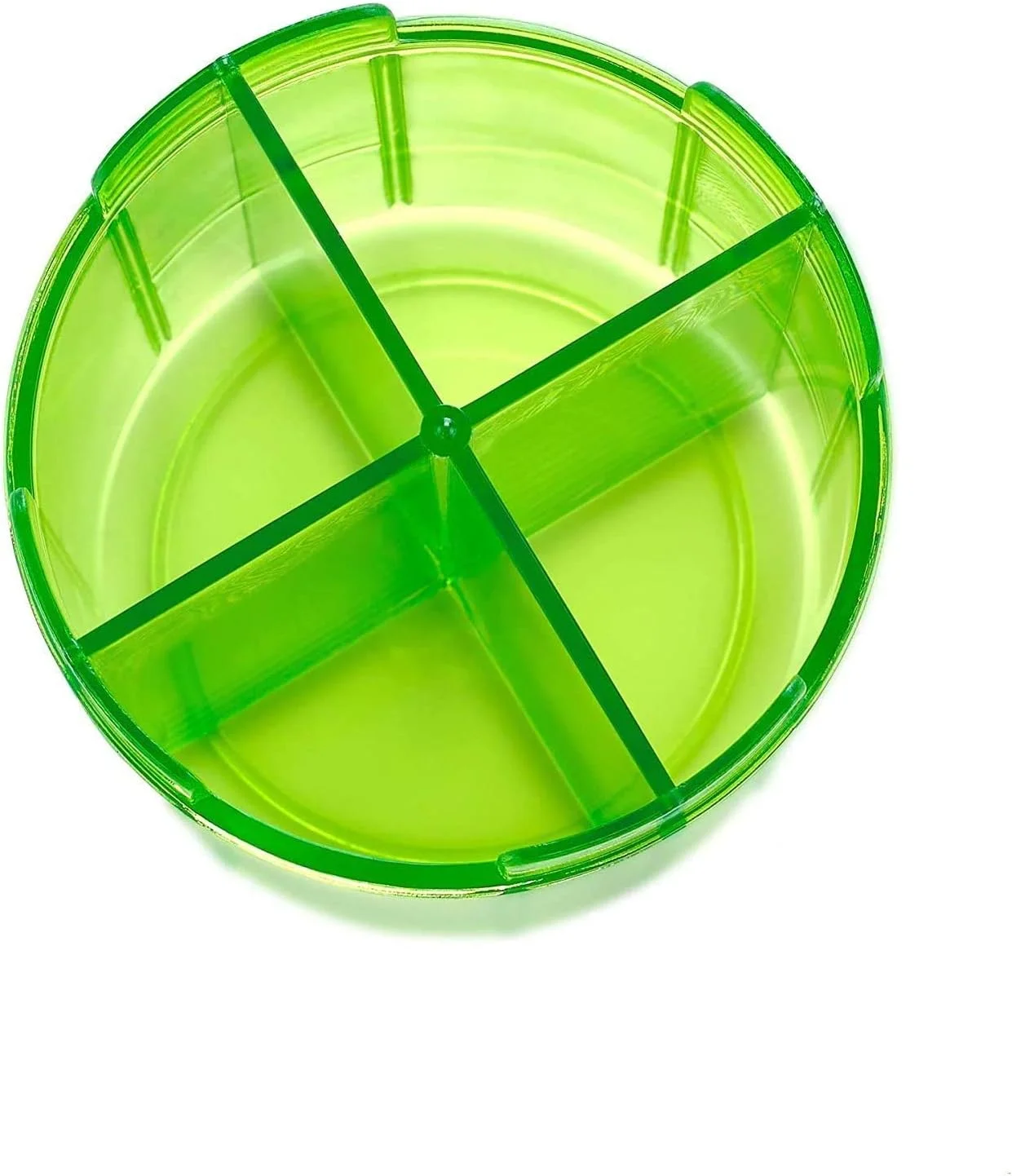 جعبه قرص و دارو MEDca با 4 قسمت، نگهدارنده دارو، ویتامین و مکمل، جعبه یادآوری قرص روزانه گرد