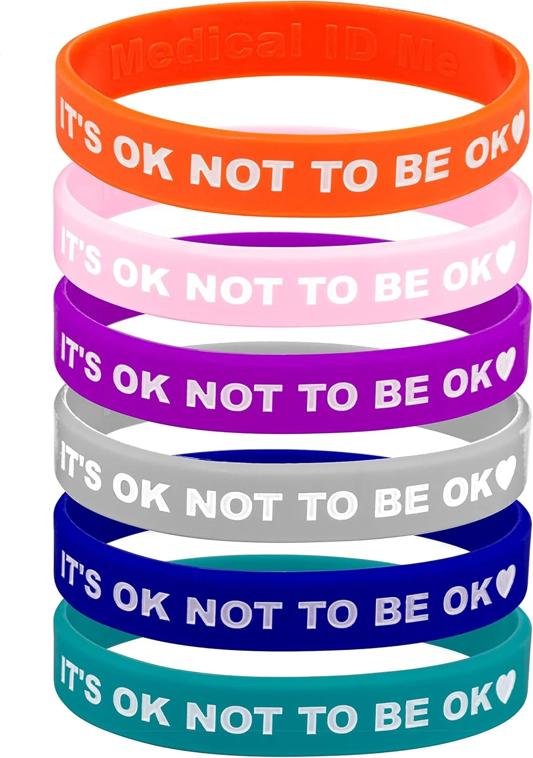ست 6 عددی دستبند سیلیکونی با پیام «اشکالی نداره اگر حالت خوب نیست» هدیه MHA