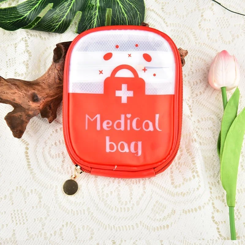 کیف نگهداری و سازماندهی دارو برای سفر، جعبه دارویی شفاف و ضدآب، کیف کوچک کمک های اولیه، کیف پزشکی قرمز قابل حمل برای خانه، کمپینگ، پیاده روی، کیف دارو برای پرستار و پزشک
