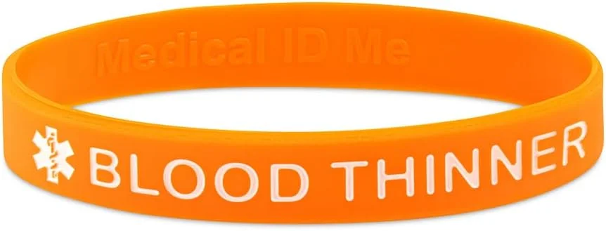 بسته 5 عددی دستبند هشدار پزشکی رقیق کننده خون سیلیکونی، 18-21 سانتی متر