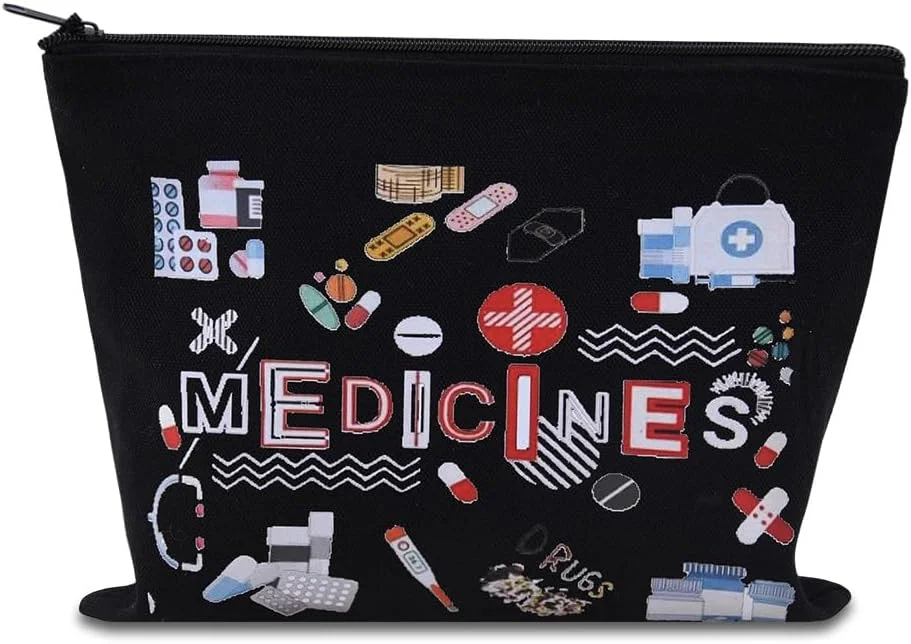 کیف نگهداری دارو، مناسب برای خانم ها و دختران، کیف پارچه ای نظم دهنده دارو برای مسافرت، کیف دارو مدل Med9