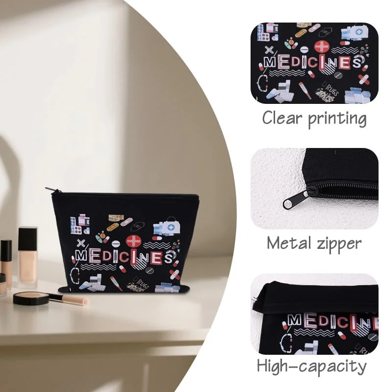 کیف نگهداری دارو، مناسب برای خانم ها و دختران، کیف پارچه ای نظم دهنده دارو برای مسافرت، کیف دارو مدل Med9