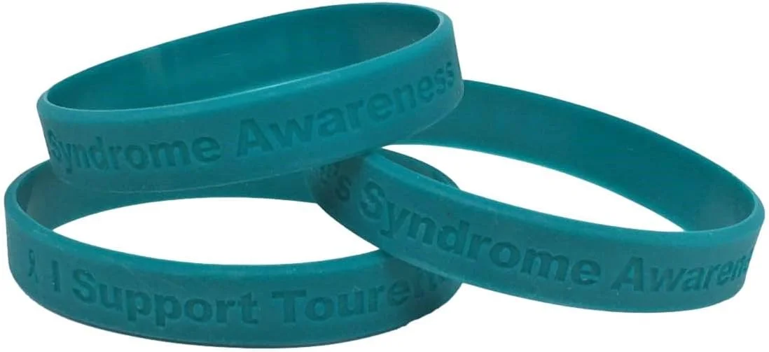 دستبندهای سیلیکونی حمایت از آگاهی از سندرم تورت، سایز بزرگسال، 5 عدد - سیلیکون 100% درجه پزشکی - بدون لاتکس و سموم - حمایت خود را از سندرم تورت نشان دهید، بدون سنگ قیمتی