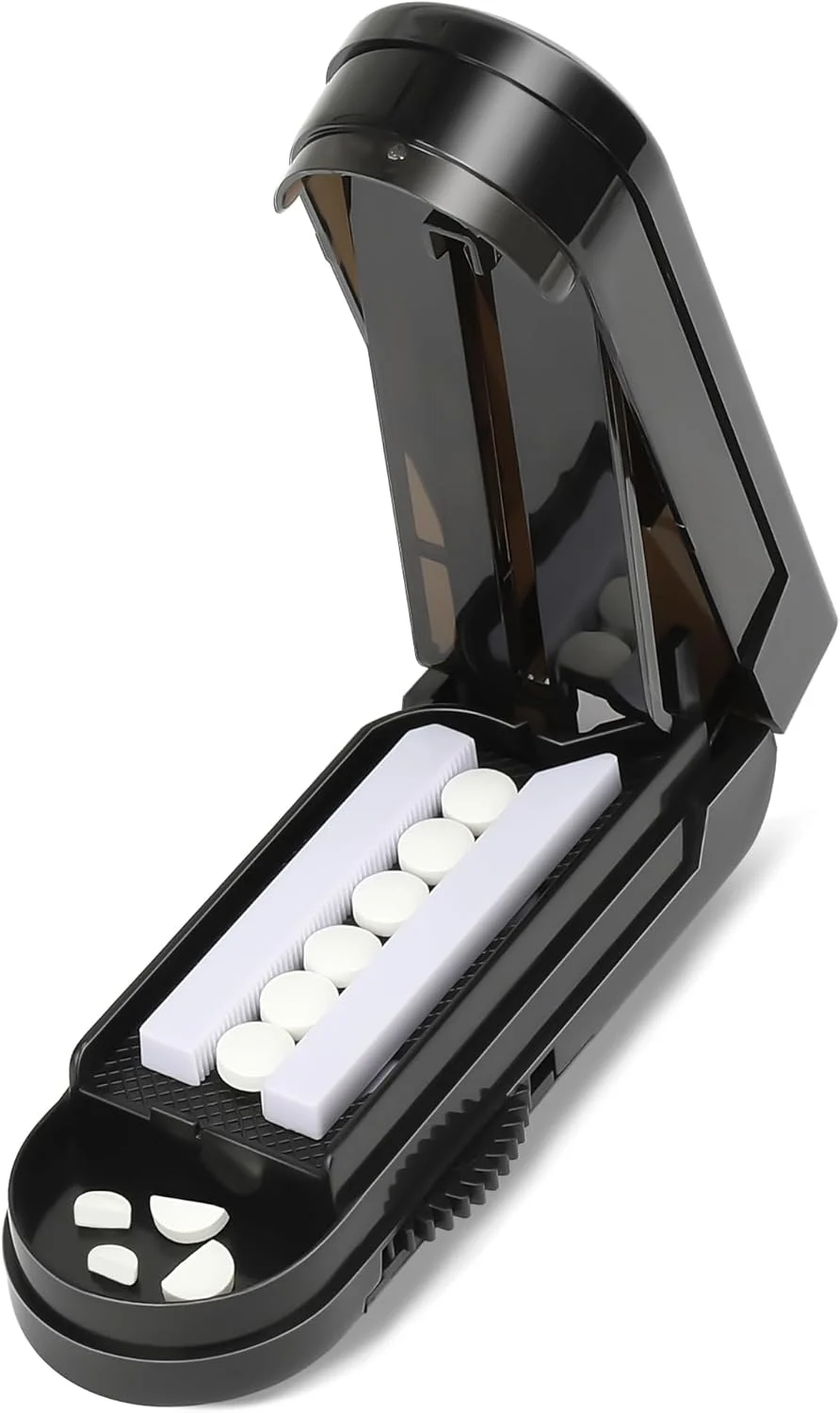 برش دهنده قرص NINEMAX برای قرص های کوچک یا ریز، برش دهنده حرفه ای قرص با دستگاه مرکز یابی، تقسیم کننده چند قرصی با محفظه نگهداری، برش دهنده مساوی دارو