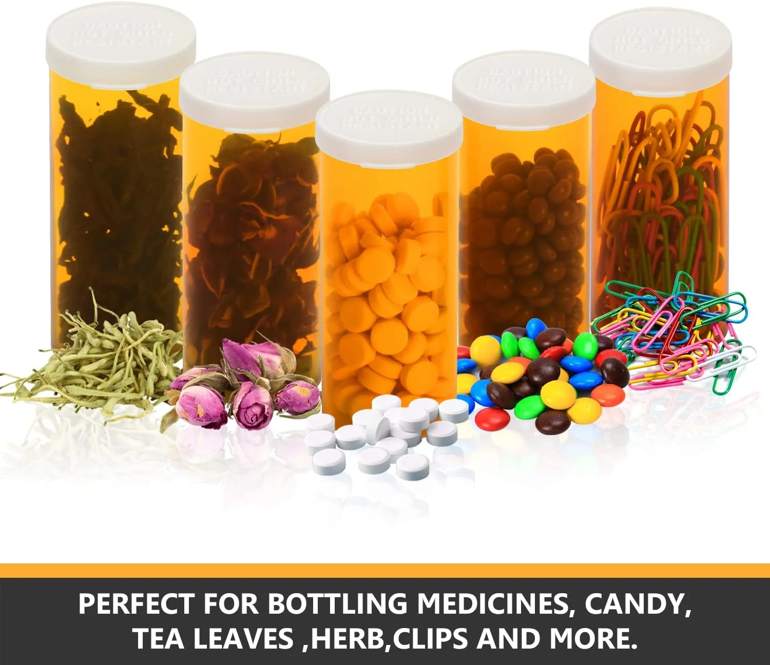 ظروف قرص پلاستیکی خالی با درب فشاری آسان بازشو (غیر مقاوم در برابر کودک)، ویال دارو، ظروف شفاف، سازمان دهنده جعبه قرص (8 درام، 12 عدد)