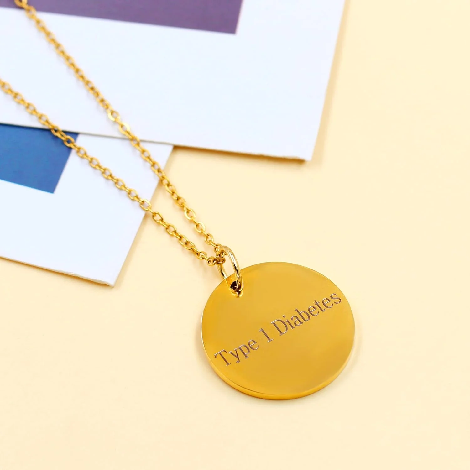 گردنبند هشدار پزشکی استیل ضد زنگ، جواهرات اطلاعات بهداشتی اورژانسی، پلاک شناسایی پزشکی ضد آب و ضد زنگ برای مردان و زنان YA4678