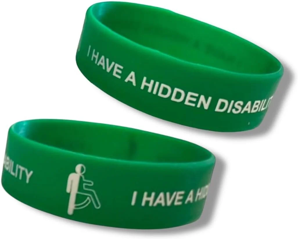 دستبند سیلیکونی آگاهی از ناتوانی پنهان، سایز بزرگسال، دستبند هشدار پزشکی