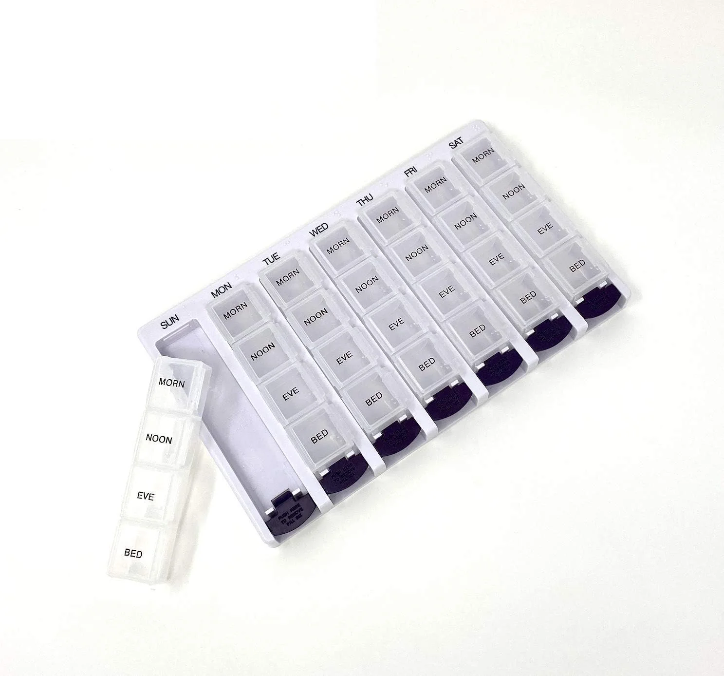 جعبه قرص هفتگی صبح/عصر پزشکی P&P، جعبه نگهدارنده قرص قابل حمل برای مسافرت و دارو، با طراحی ضد رطوبت و محفظه های جداشدنی (7 روز / 4 بار در روز) جعبه قرص هفتگی صبح/عصر پزشکی P&P، جعبه نگهدارنده قرص قابل حمل برای مسافرت و دارو، با طراحی ضد رطوبت و محفظه های جداشدنی (7 روز / 4 بار در روز)