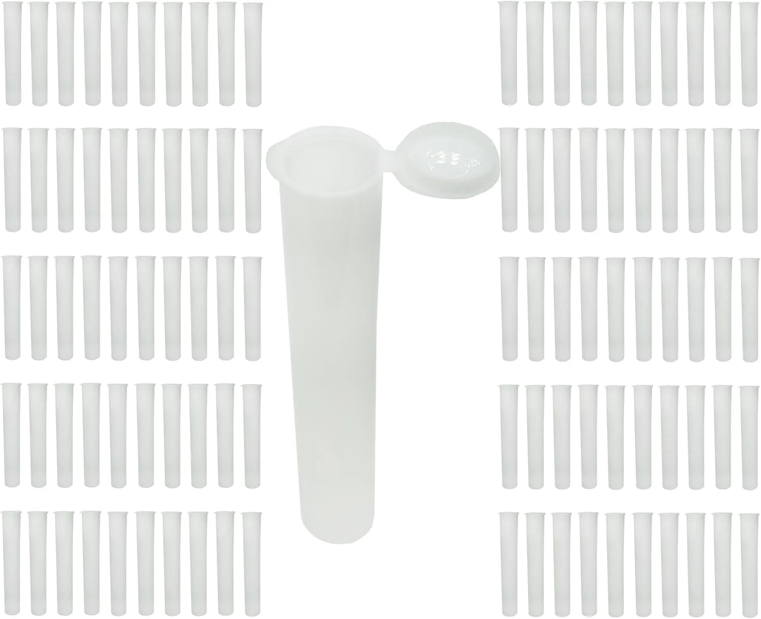 نگهدارنده های درب فشاری 116 میلی متری - بسته 100 عددی - ظروف ضد هوا و ضد بو - بطری های پلاستیکی با کیفیت برای نگهداری قرص، گیاهان، گل ها، مکمل ها و موارد دیگر (سفید، 116 میلی متر)