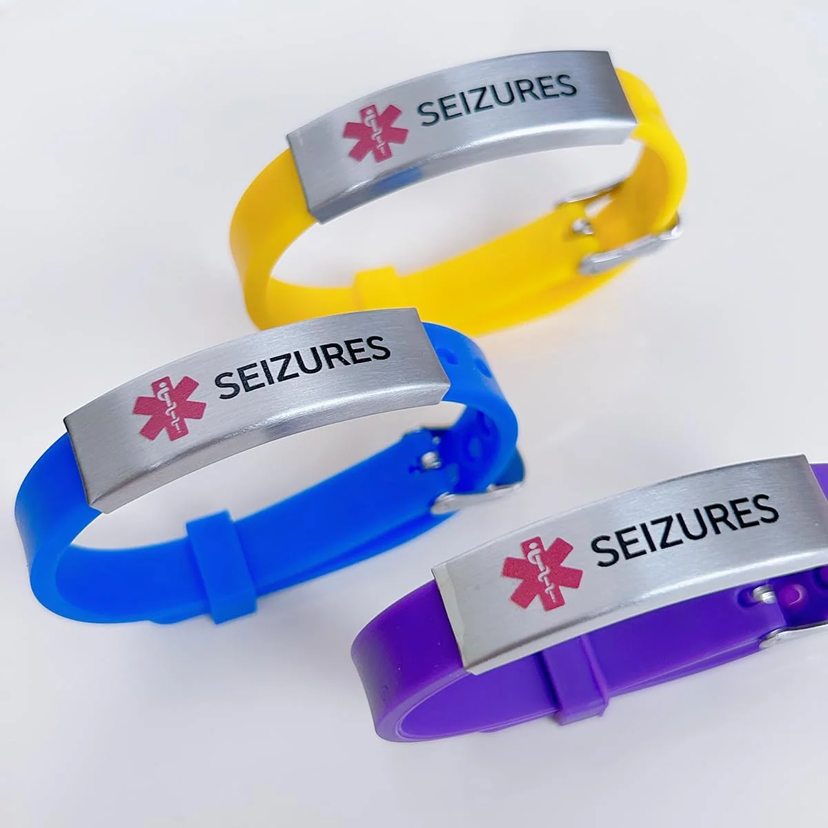 دستبند شناسایی پزشکی استیل ضد زنگ RENYILIN، دستبند سیلیکونی سازگار با محیط زیست، دستبند هشدار پزشکی قابل تنظیم، جواهرات کمک های اولیه اضطراری