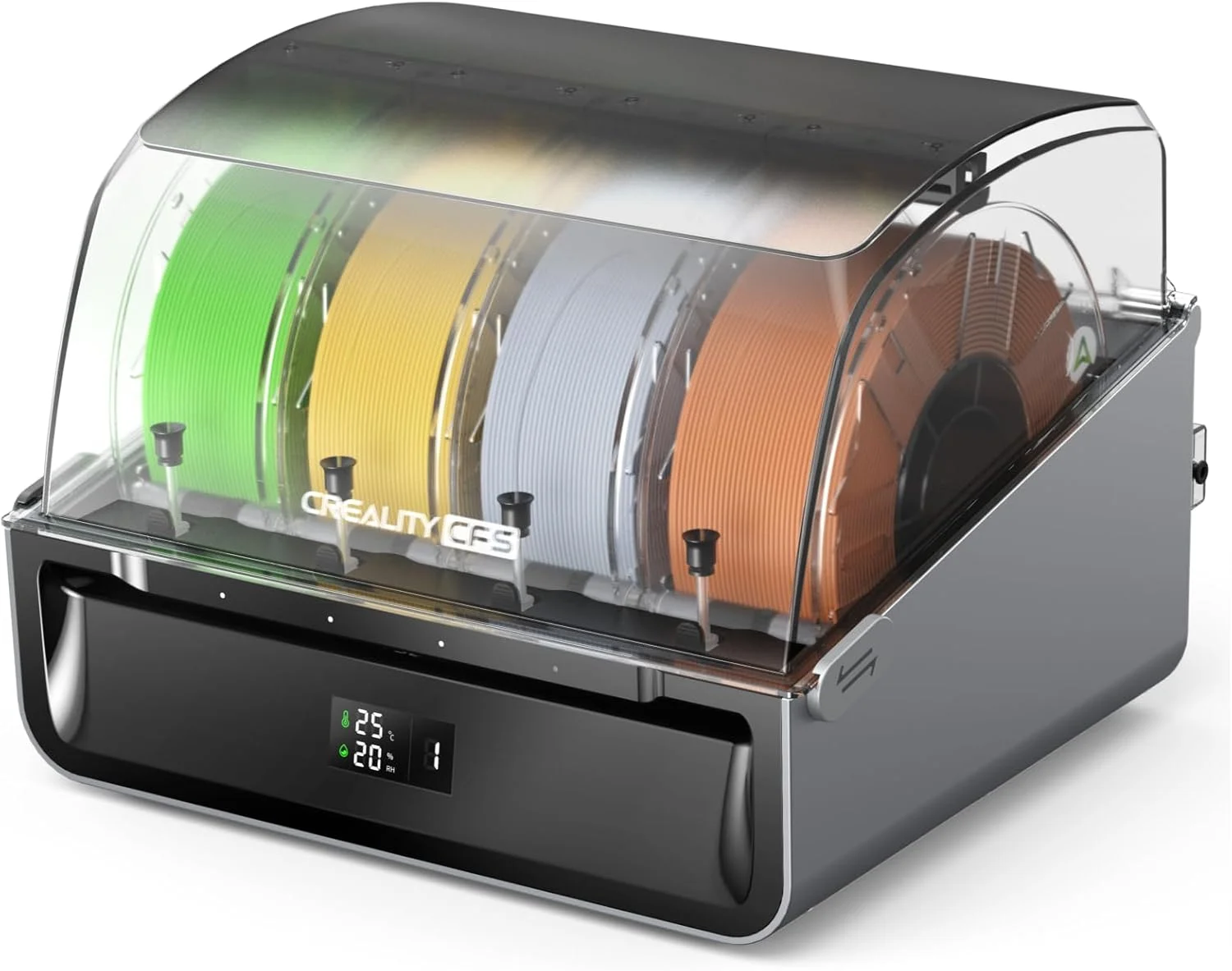 سیستم رنگی خودکار فیلامنت 16 رنگی Creality CFS برای پرینتر سه بعدی K2 Plus، تشخیص اتمام و گره خوردگی فیلامنت، پشتیبان گیری فیلامنت CFS، نگهداری ضد رطوبت