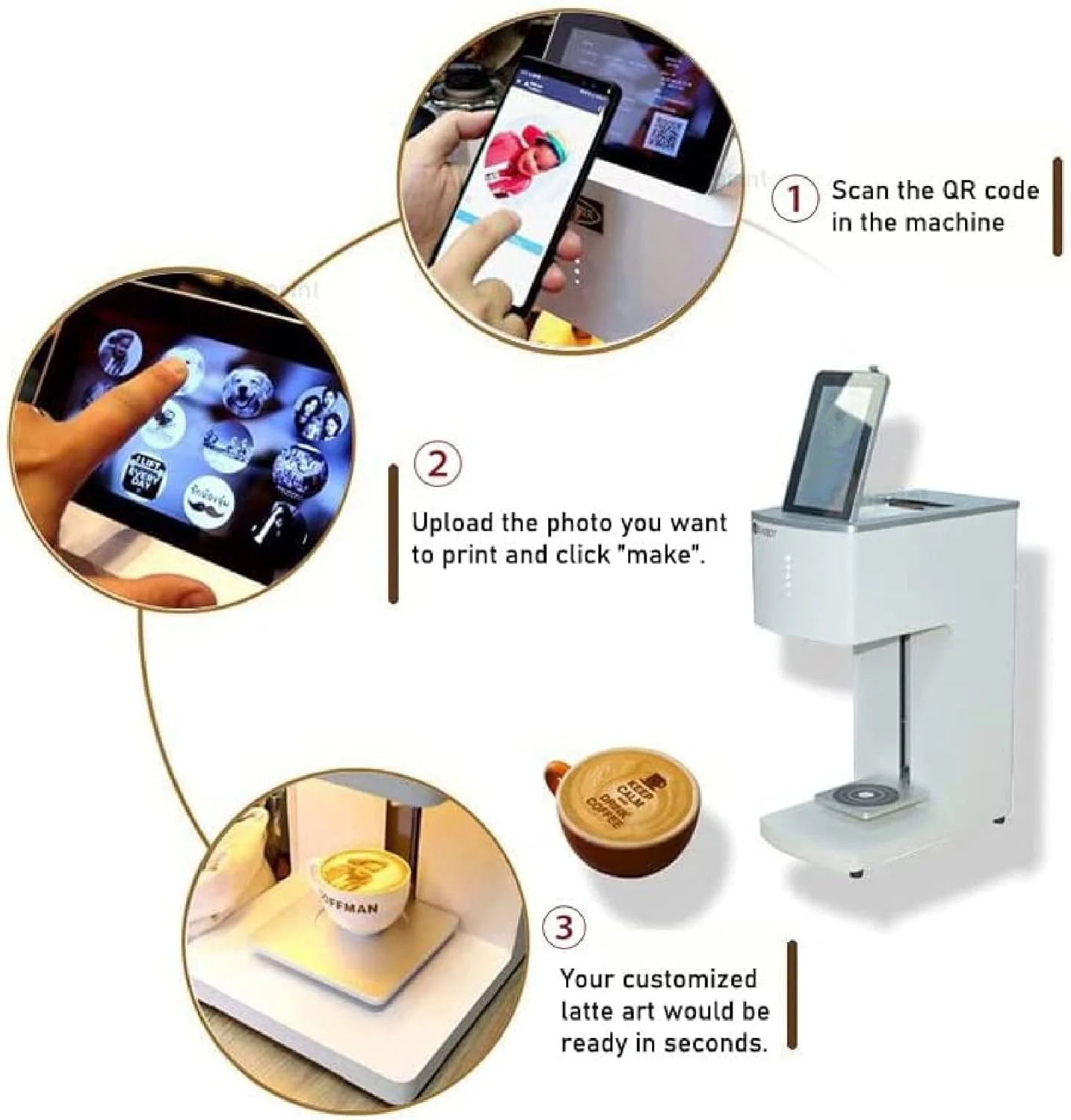 دستگاه چاپگر قهوه ADORZ، چاپگر هنری لاته سه بعدی دیجیتال با قابلیت آپلود عکس از طریق WiFi برای کیک، دسر، نوشیدنی، بیسکویت، نان، دستگاه تزئین DIY دستگاه چاپگر قهوه ADORZ، چاپگر هنری لاته سه بعدی دیجیتال با قابلیت آپلود عکس از طریق WiFi برای کیک، دسر، نوشیدنی، بیسکویت، نان، دستگاه تزئین DIY